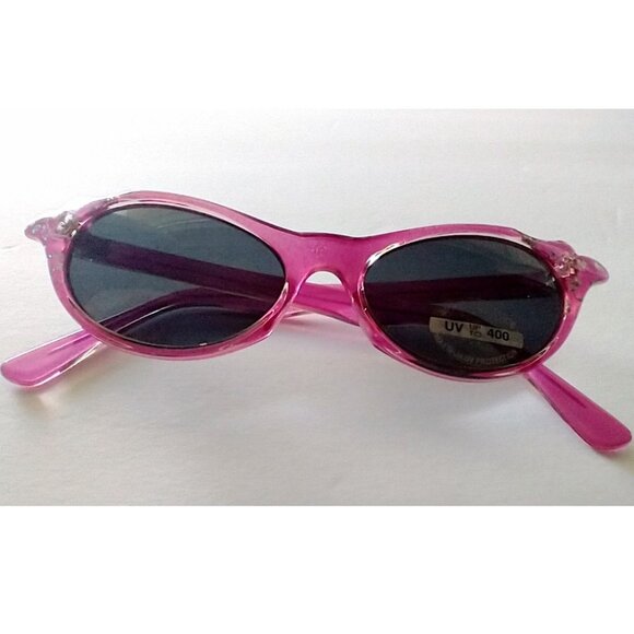 Sunglasses Retro Cat Eye Fuschia Glitter Frame Gray Lens - Picture 14 of 14